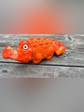 Orange Crocodile Chew Toy for Pets